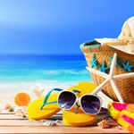 Beach Accessories On Deck Beach - Summer Holidays